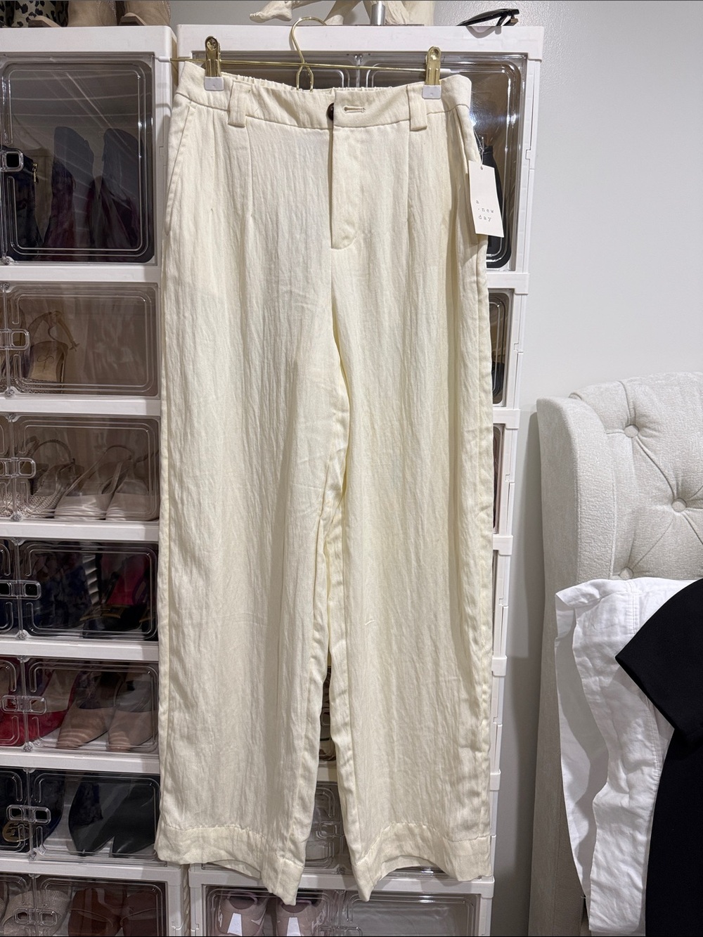 a new day Cream High-Waist Straight-Leg Pants
